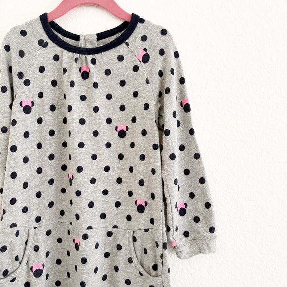 Disney Gap Girls Minnie Mouse Polka Dot Sweatshirt Dress Size 5 - Picture 3 of 8
